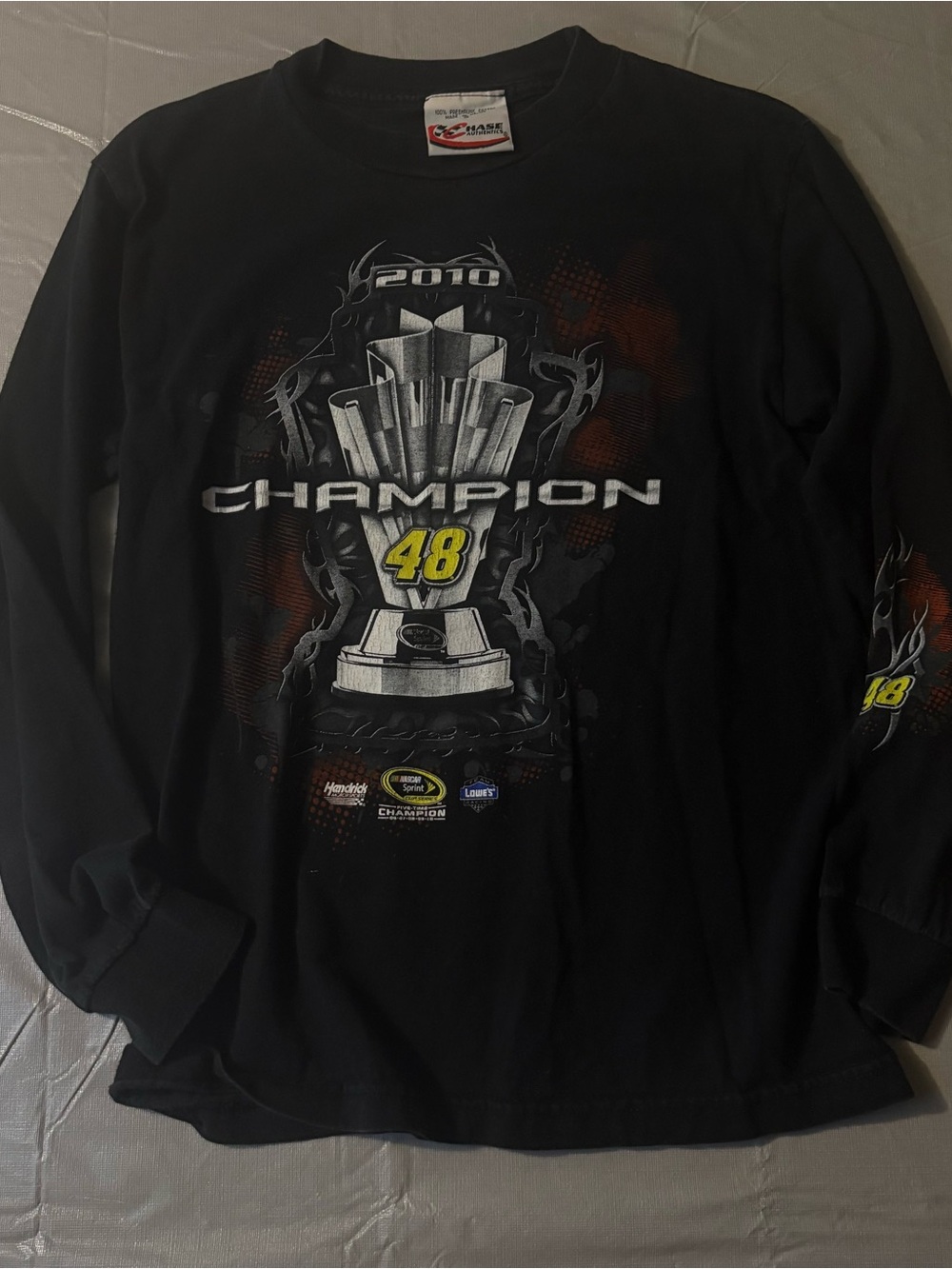 2010 Champion #48 Black Long Sleeve Racing Tee